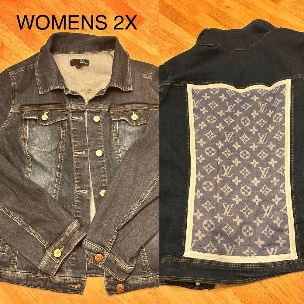 Women's Denim Jacket With Monogram Patch - image 1